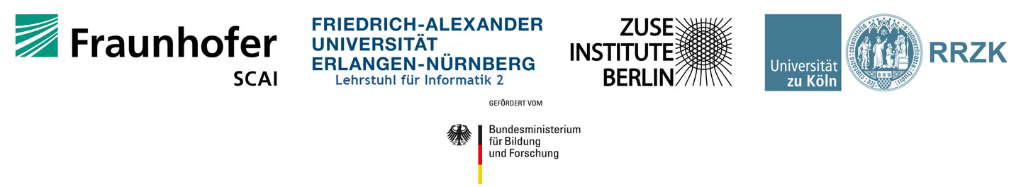Beteiligte des Projekts: Fraunhofer SCAI, Friedrich-Alexander Universität Erlangen-Nürnberg, Zuse Institute Berlin, Universität zu Köln RRZK
